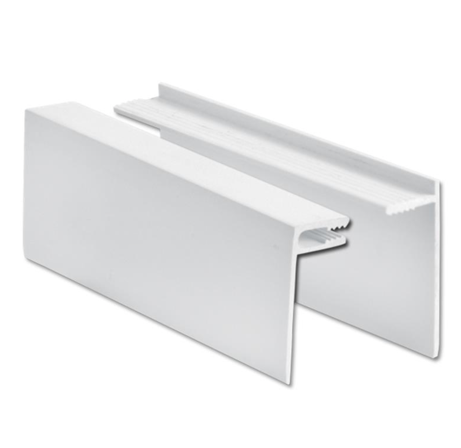 White uPVC 2-part cladding edge trim