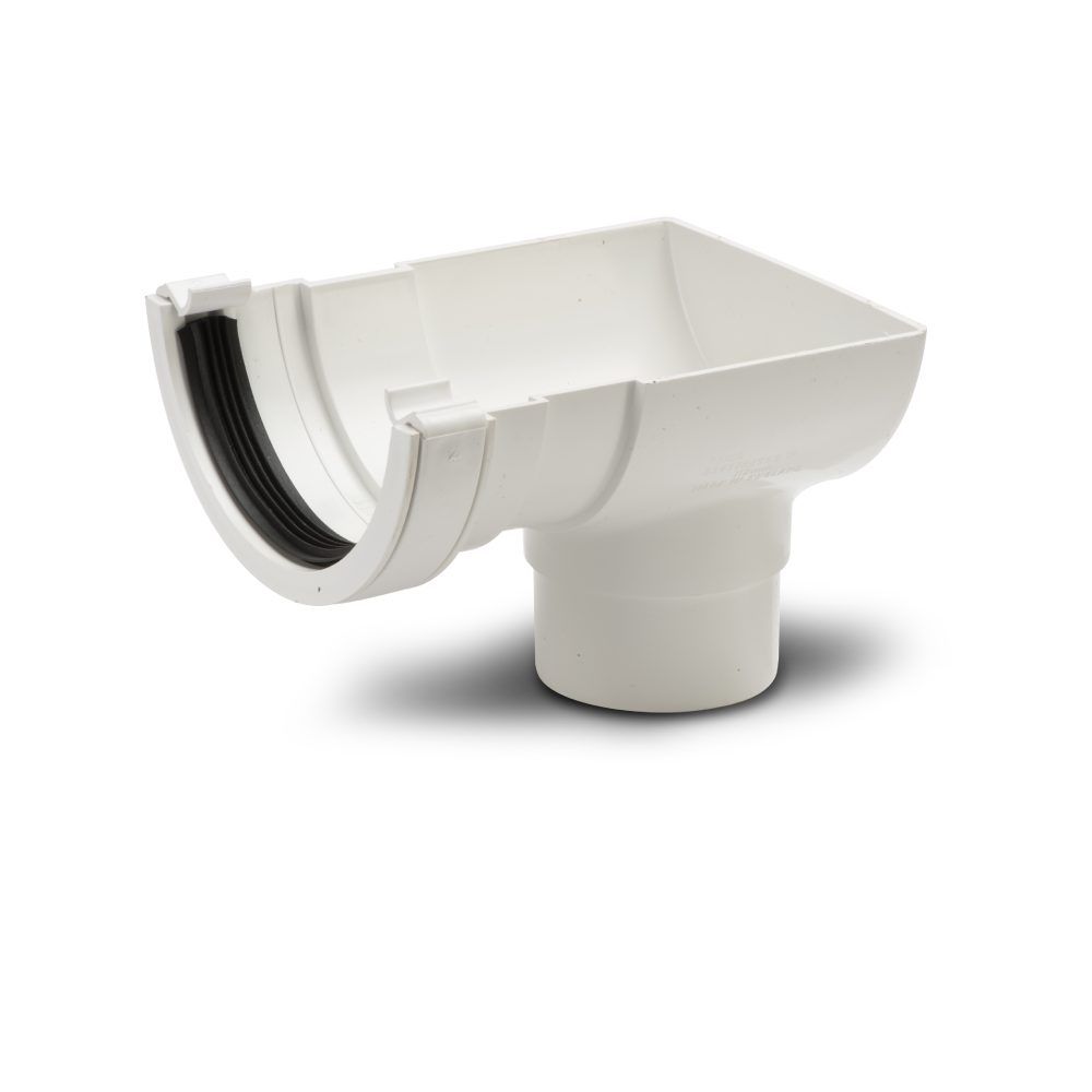 Half Gutter stopend outlet - 112mm