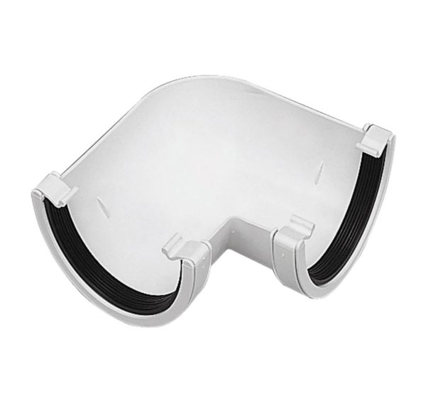 Hi Cap (Deep Flow) Round Gutter Angle 90 degree - 115mm - Trading Plastics
